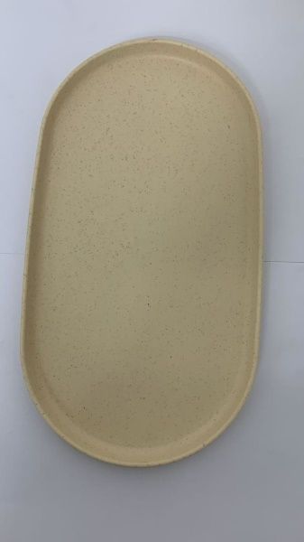 Travessa Oval Bambu PP Lines Bege 37,5cm ...