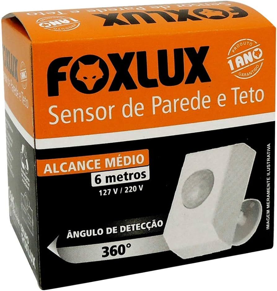 Sensor De Presenca Sob Parede/Teto Foxlux