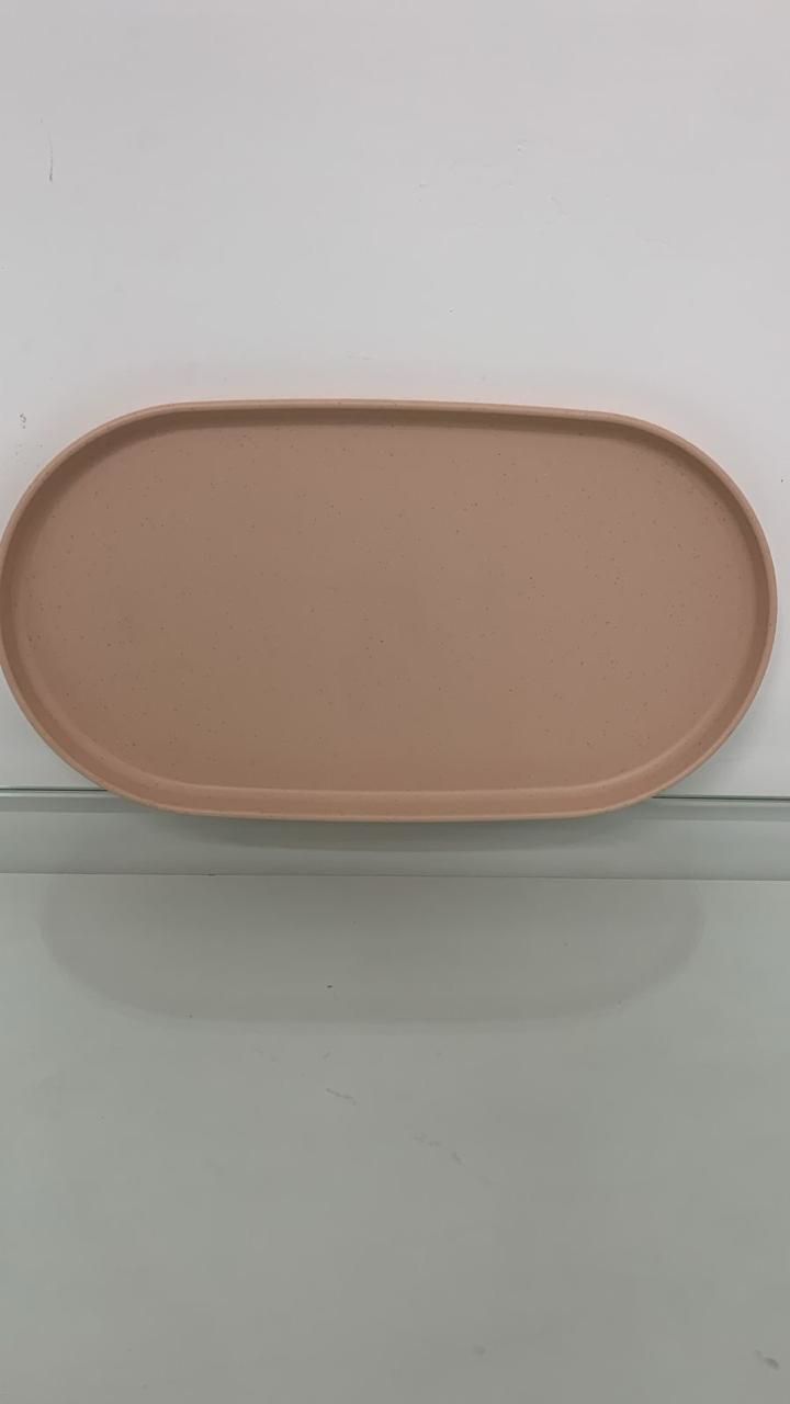 Travessa Oval Bambu PP Lines Salmão 21cm ...