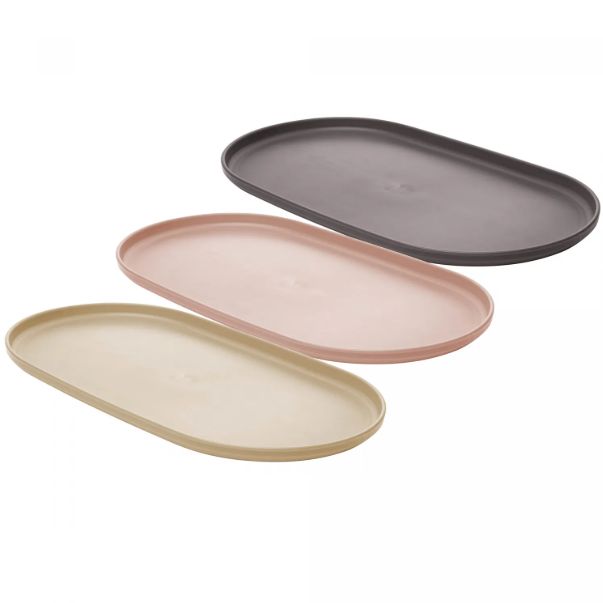 Travessa Oval Bambu PP Lines Cinza 37,5cm...