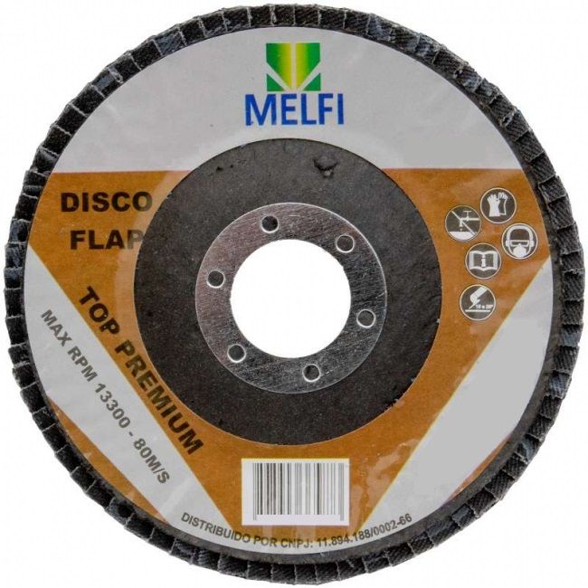 Disco Flap Grao 080 4.1/2 Lixa Azul Melfi
