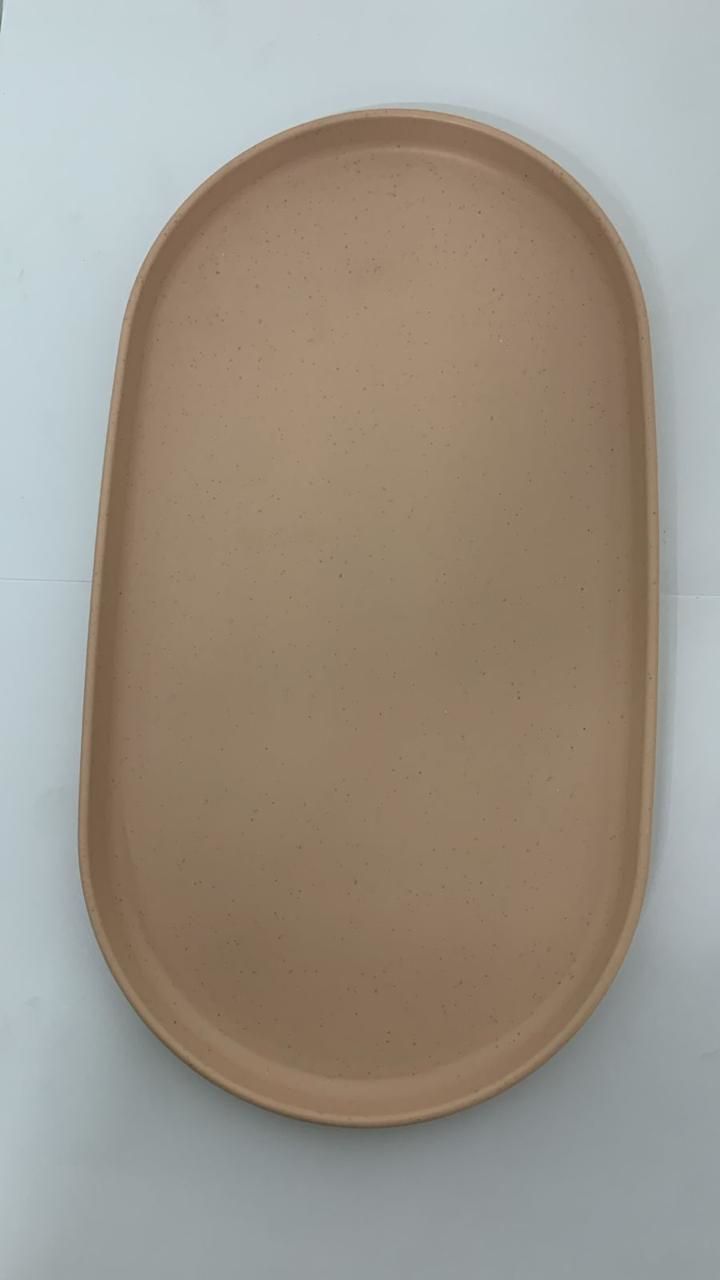 Travessa Oval Bambu PP Lines Salmão 0,5cm...