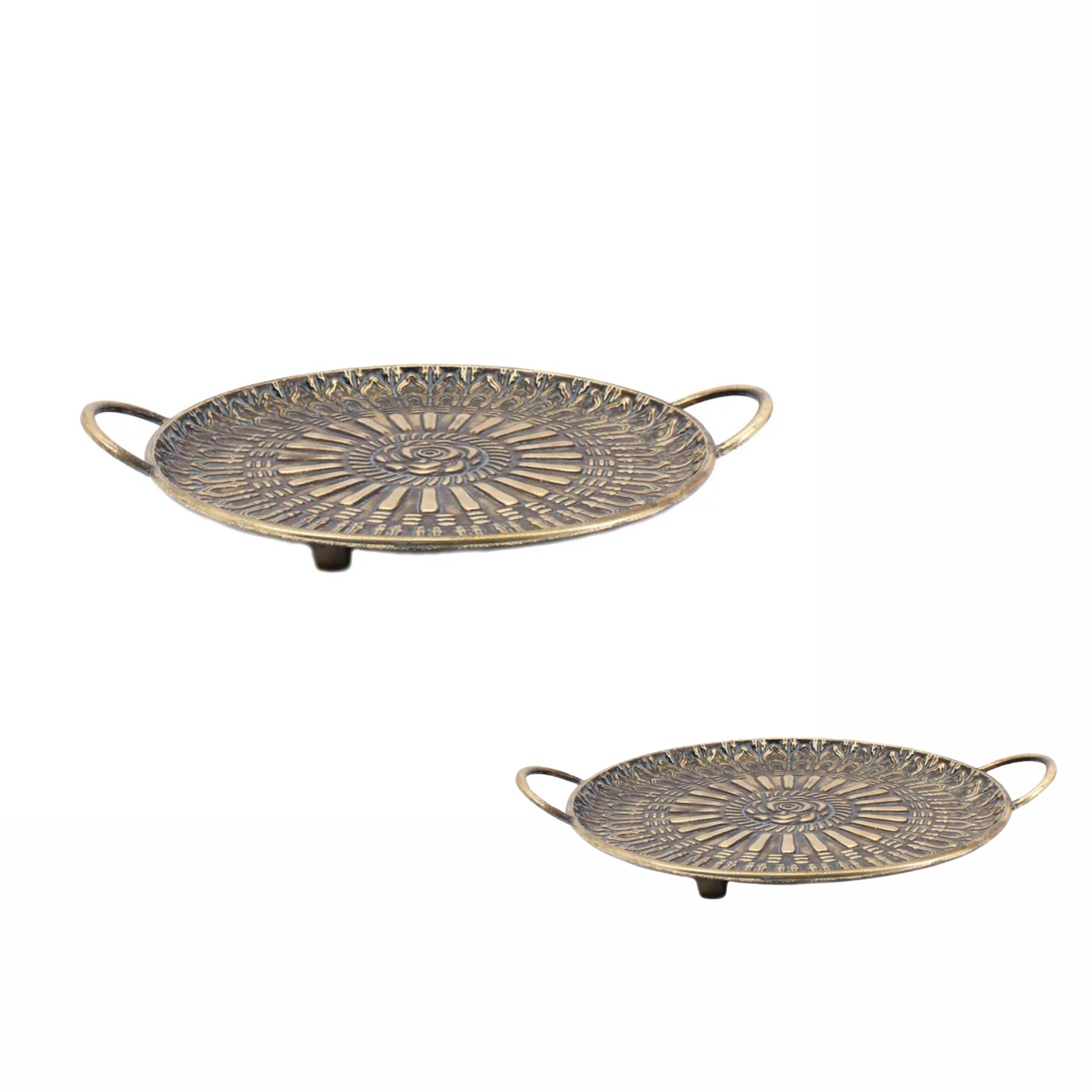 Bandeja Decorativa Metal Dourado Cr0185 Btc