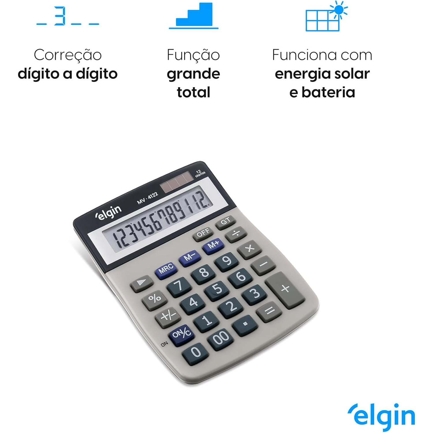 Calculadora De Mesa 12 Dig Mv4122 Elgin