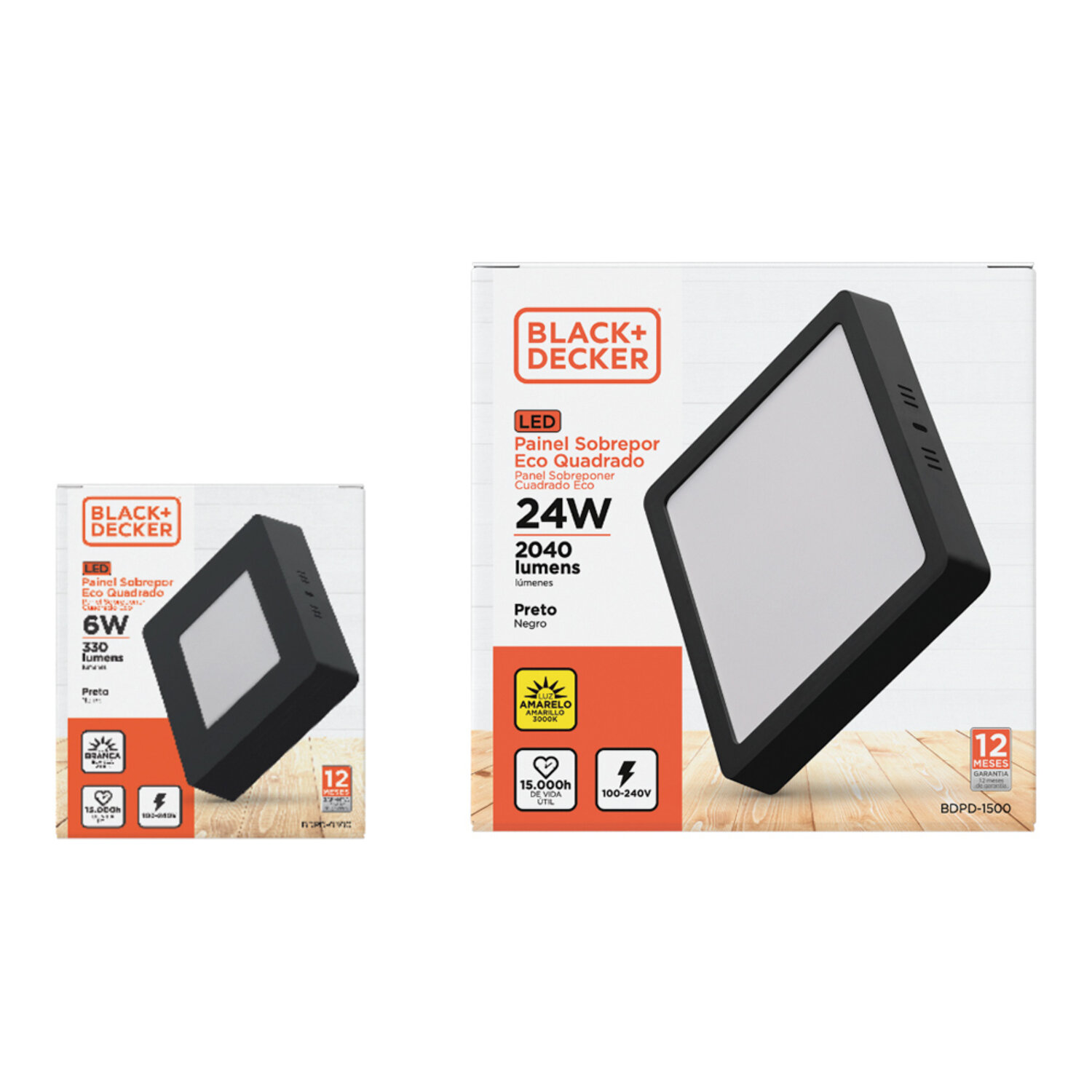 Painel Led 18W Emb Quad 6500K PT Eco B&D