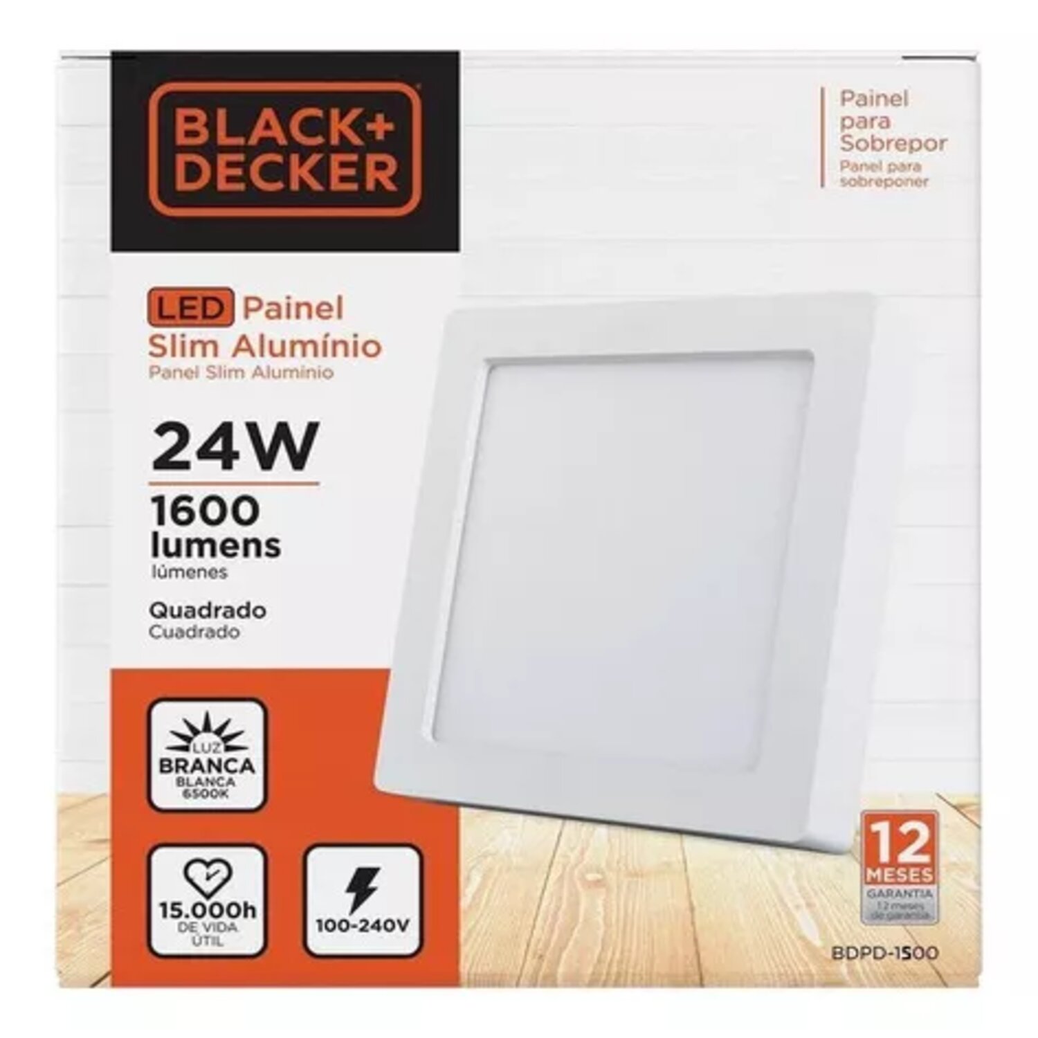 Painel Led 24W Emb Quad 6500K BR Eco B&D 