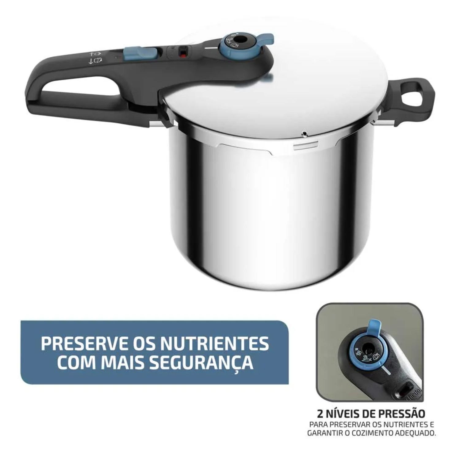 Panela Pressao Inox Rochedo 08L P2584404 ...