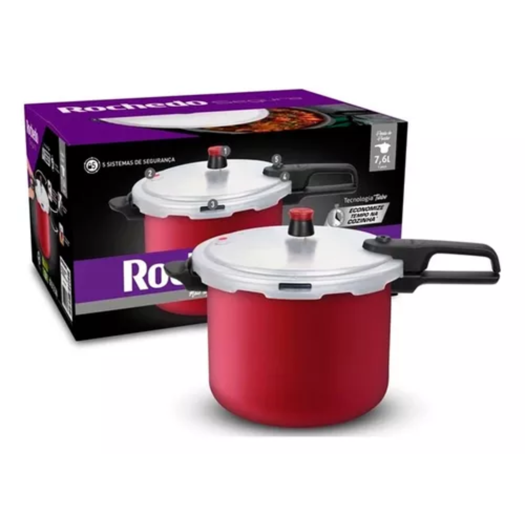 Panela Pressao Segura Rochedo 7,6L R3F1K4...