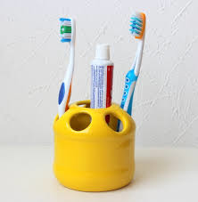Porta Escova De Dentes Amarelo