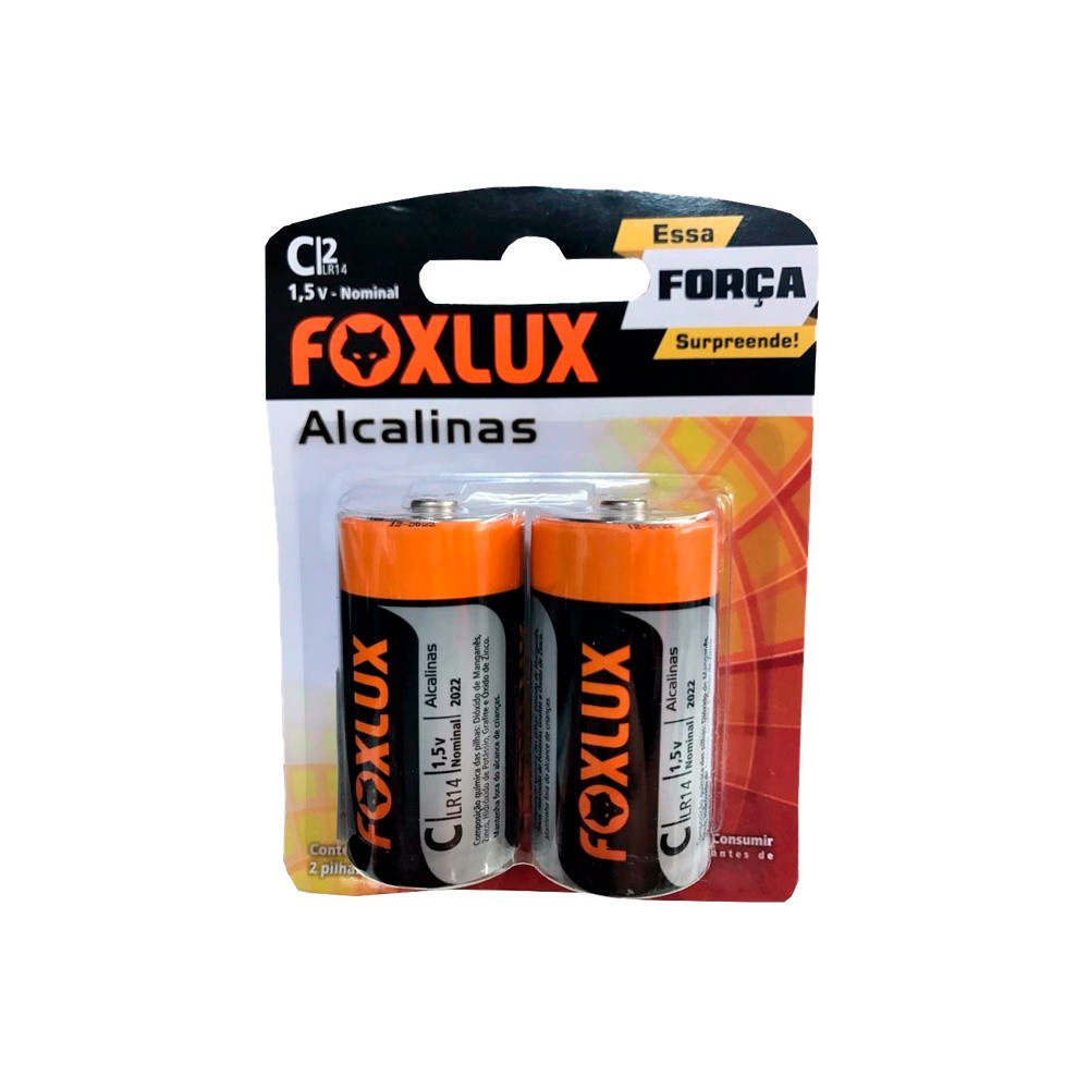 Pilha Alcalina Media C C/2 Foxlux