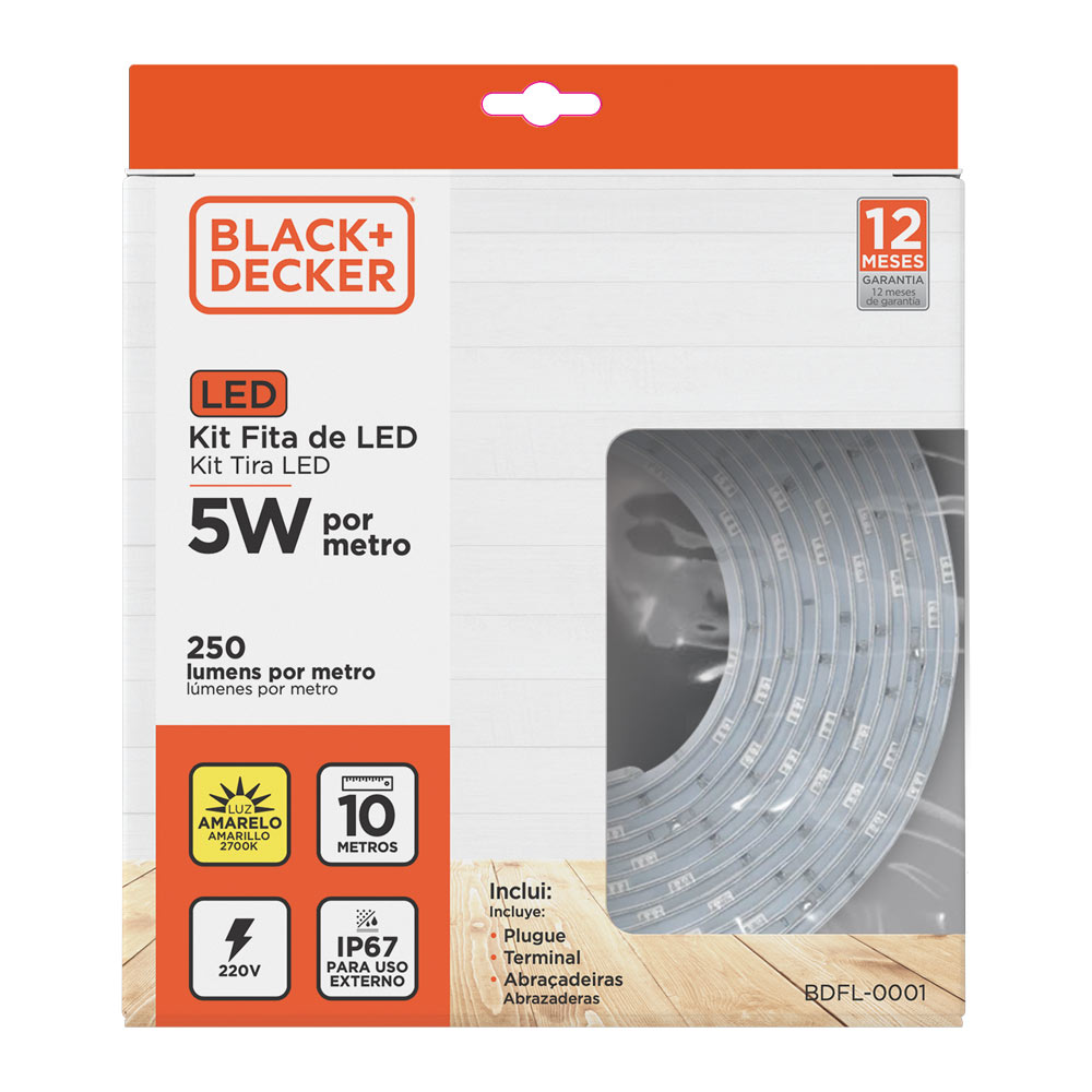 Kit Fita Led 05W 2700K 10Mt B&D