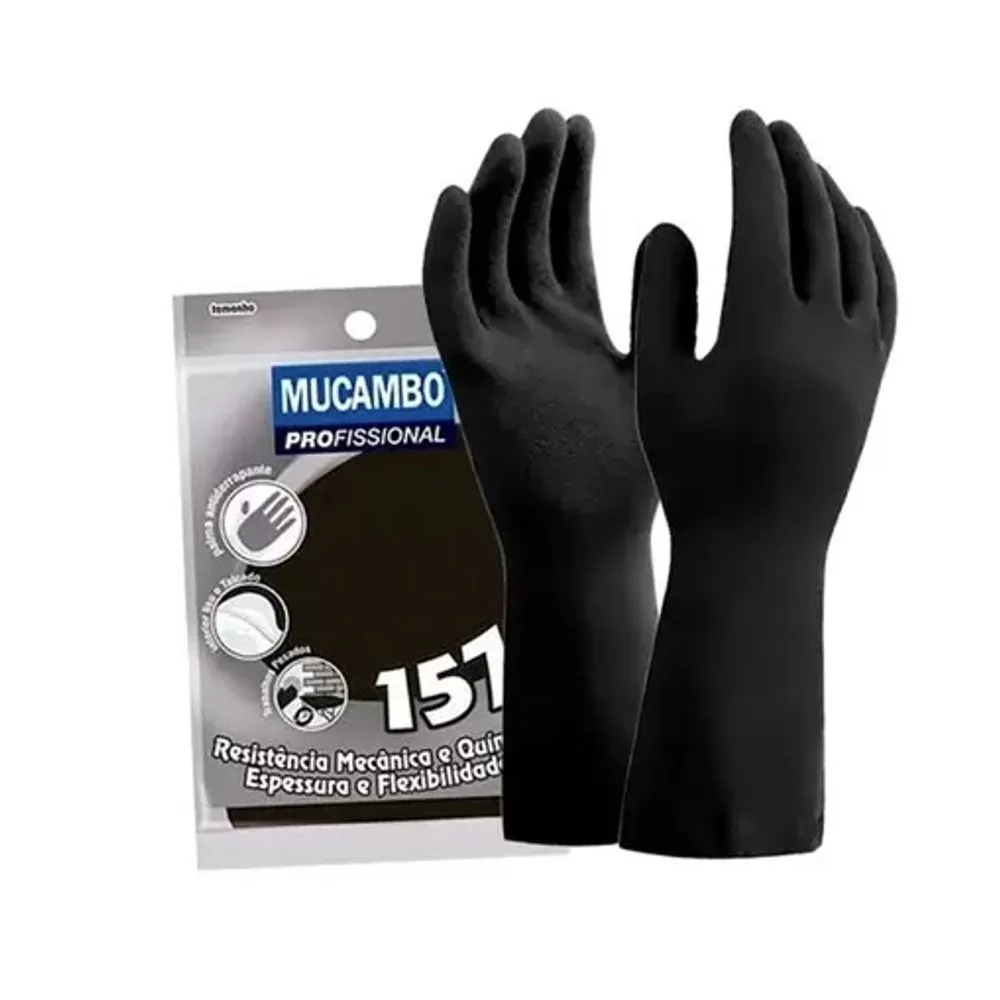 Luva Latex Preto 8G Mucambo