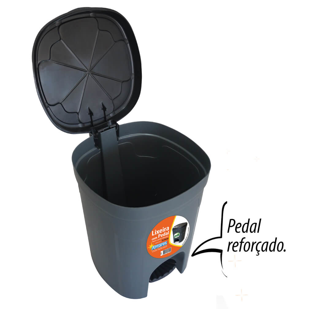 Lixeira C/ Pedal 15L PT Antares