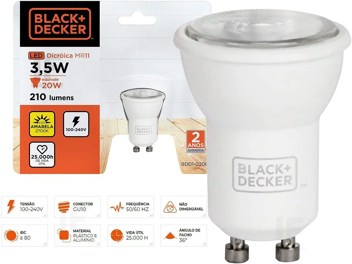 Lamp Led Dicroica Mr11 3,5W 2700K B&D