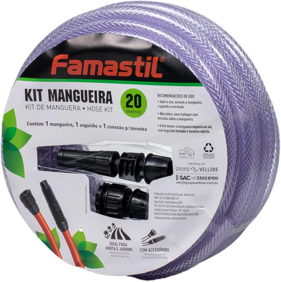 Kit Mangueira Jardim Tranc Cristal 20Mt F...