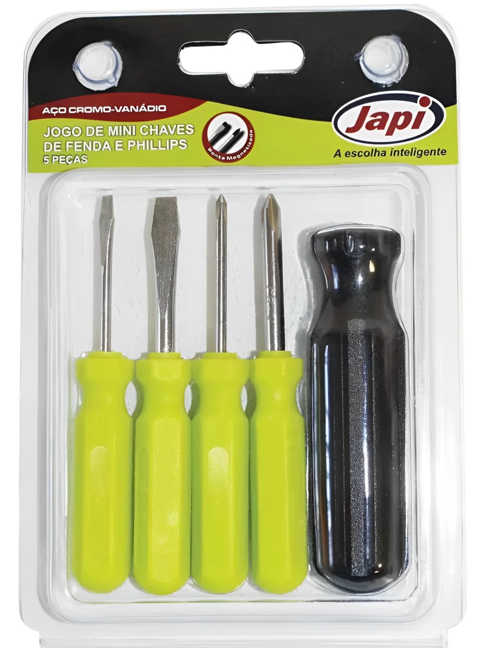 Jogo 5Pc Mini Chaves Fenda E Phillips Japi