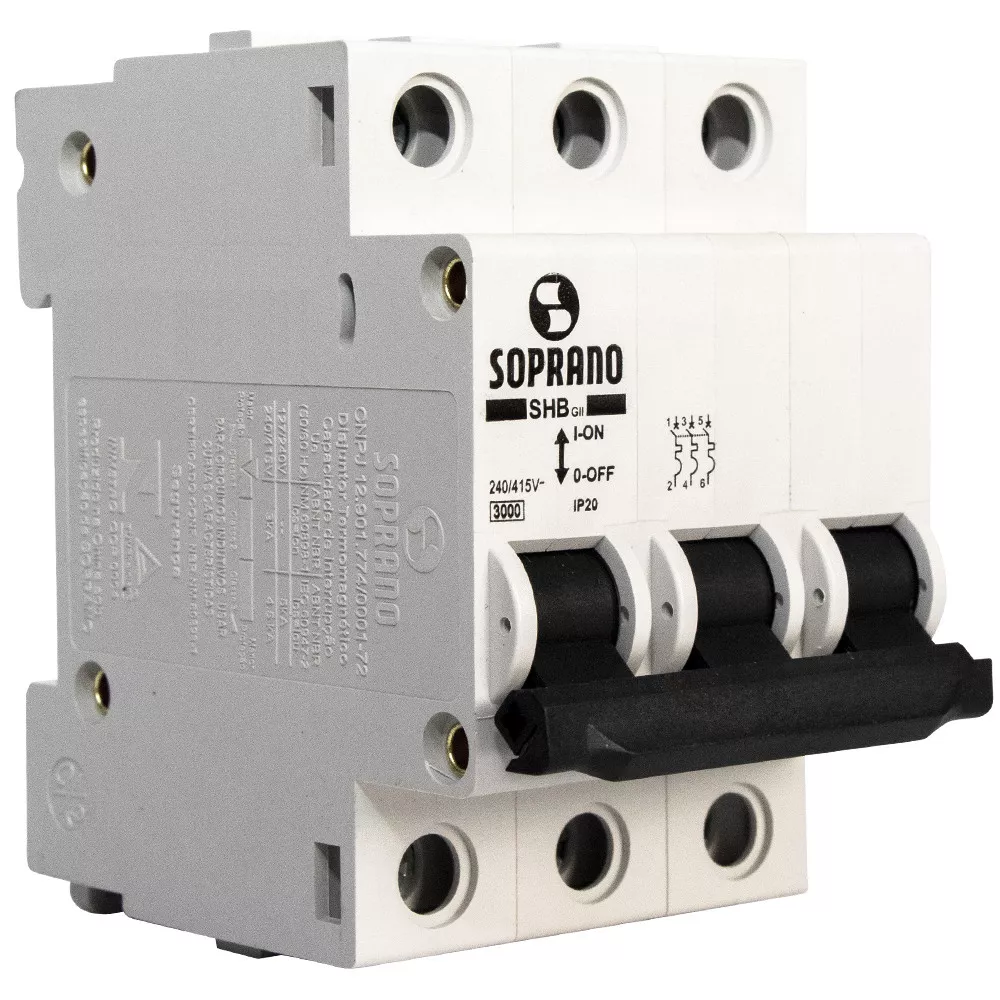 Disjuntor Tripolar 20A Soprano
