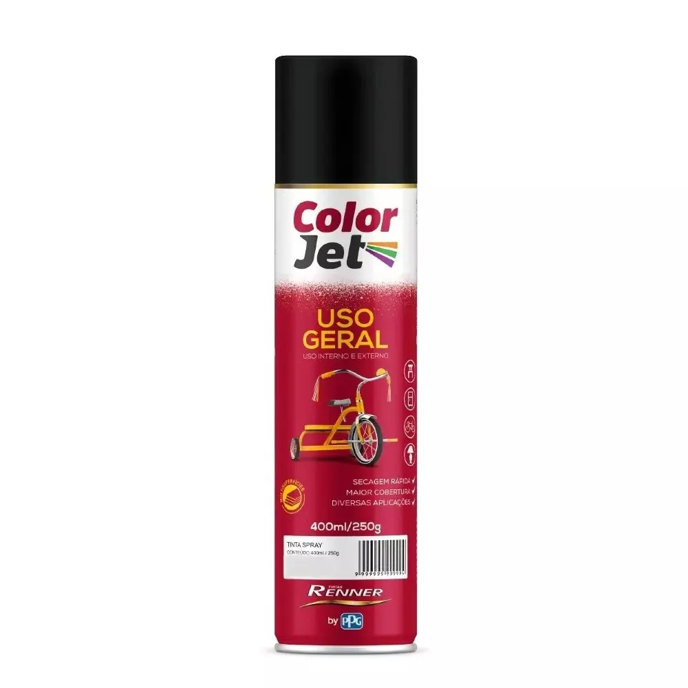Tinta Spray Preto Graf Metalico 400Ml Renner