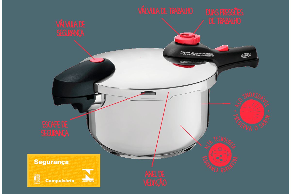 Panela Pressao Inox Supra 4,2L 4930/101 B...