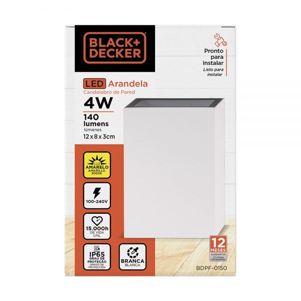 Arandela Led 04W 3000K BR B&D