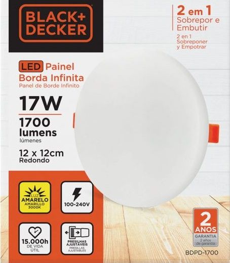 Painel Led 17W Borda Infinita Red 3000K B&D