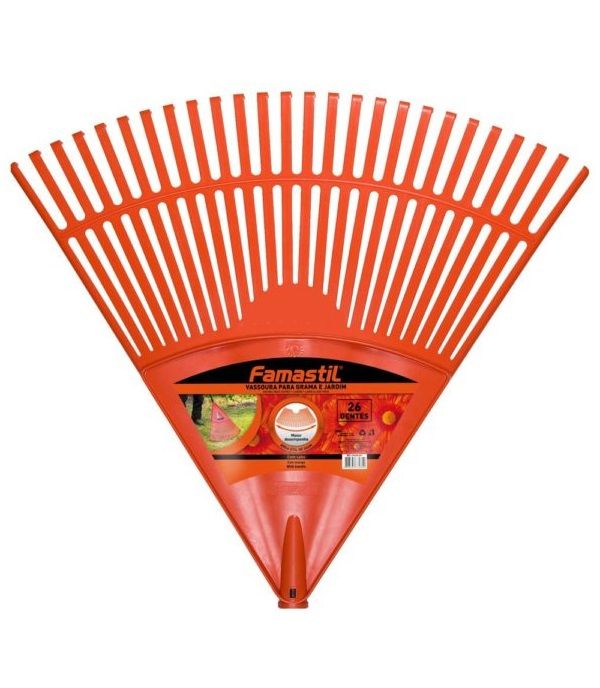 Vassoura Plast Laranja 26D C/ Cabo Famastil