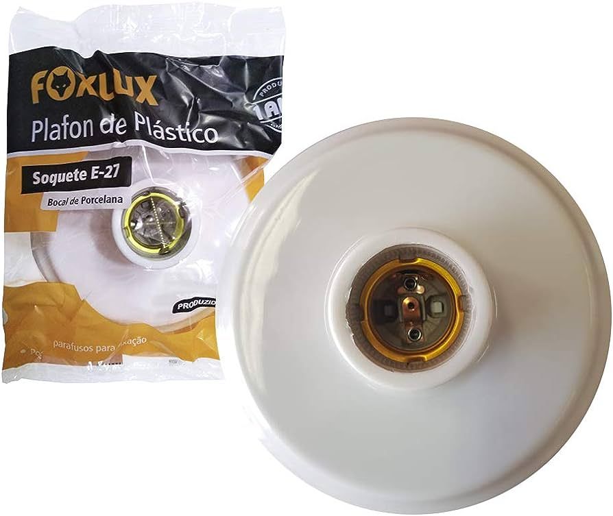 Plafon De Plastico Bocal De Porc E-27 Foxlux