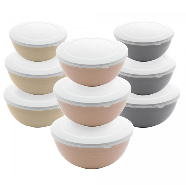 Conjunto 03 Bowls Com Tampa Bambu PP Line...