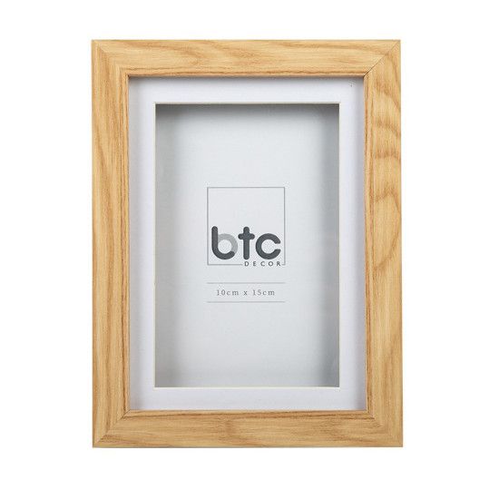 Porta Retrato De Madeira Natural Ax0016 Btc