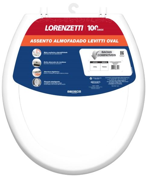 Assento Sanitario Almofadado Oval Branco ...