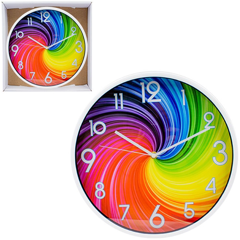 Relogio De Parede Redondo Multicolor 30Cm...