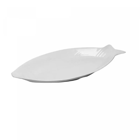 Travessa Melanina Peixe Branca 58x28Cm 20...