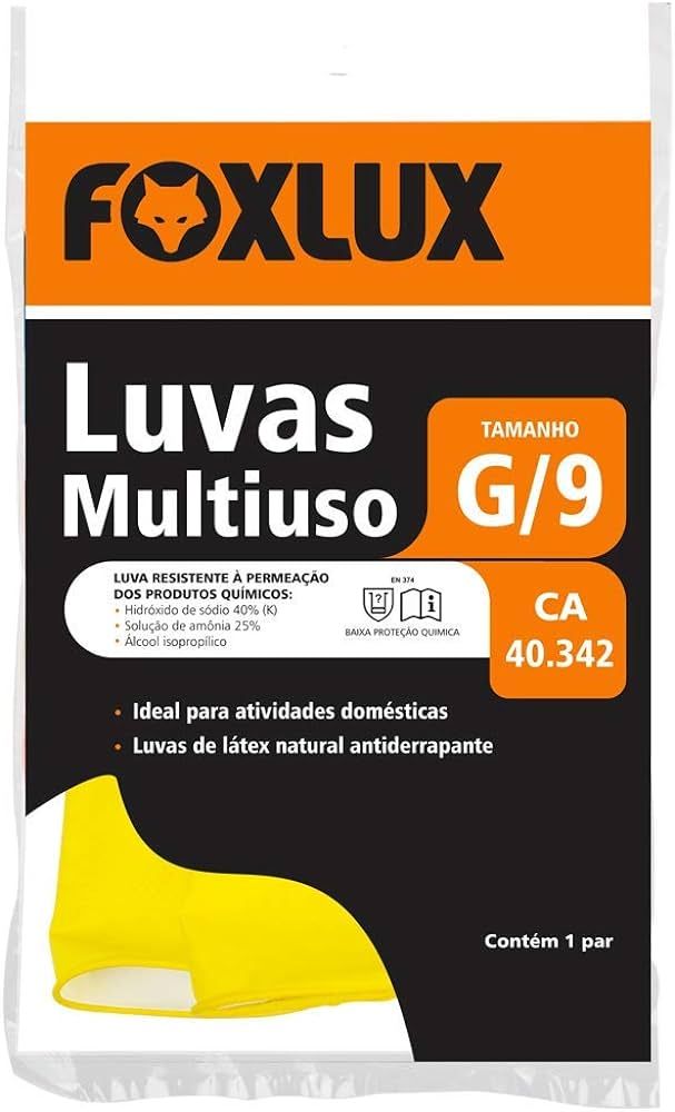 Luva Multiuso Latex G Com C.A Foxlux