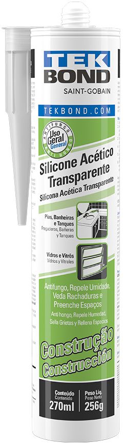 Silicone Acetico Transparente 256G Tekbond