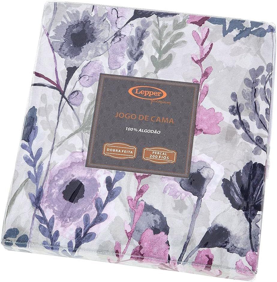 Jogo De Cama 200 Fios Casal Estampado Emo...