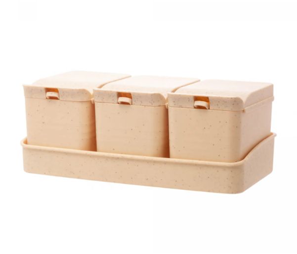 CJ 03 PORTA TEMPERO BAMBU/PP LINES BEGE 5...