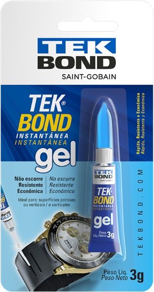 Adesivo Instantaneo Gel 3Gr Blister Tekbond