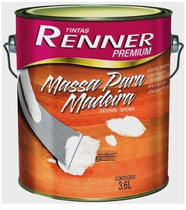 Massa Para Madeira BRanco 3,6L Renner
