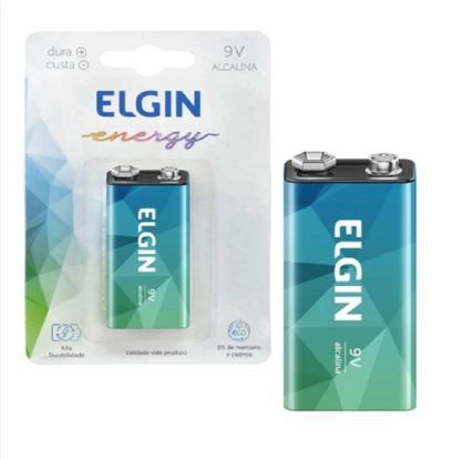 Bateria Alcalina 09V Elgin