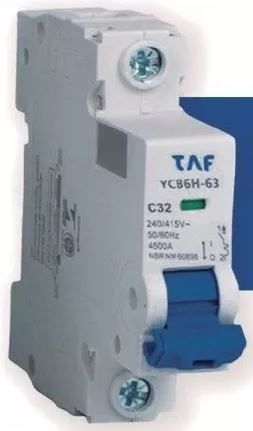 DISJUNTOR UNIPOLAR 63A 4.5KA DIN TAF