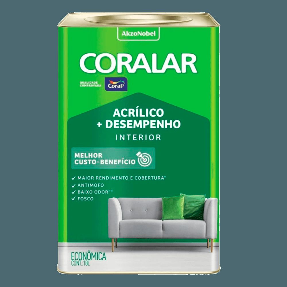 Tinta Acril Coralar Verde Limao 18L Coral 