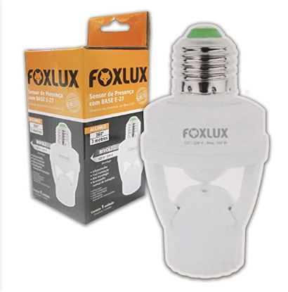 Sensor Presenca Base E-27 Bivolt Foxlux