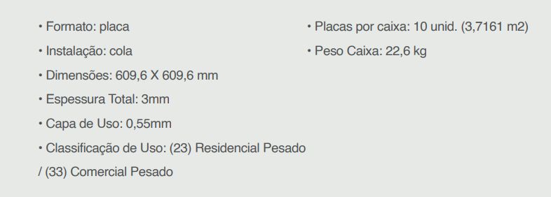 Piso Vinilico Eco Hard, Placa 0,30x609,6x...
