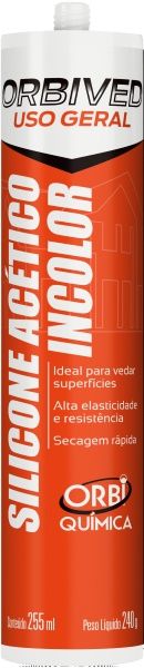Silicone Acetico Incolor 240G Orbi 