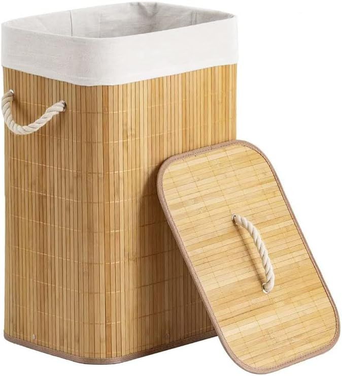 Cesto Bambu C/Tampa Ret Claro Bm19232 Mimo