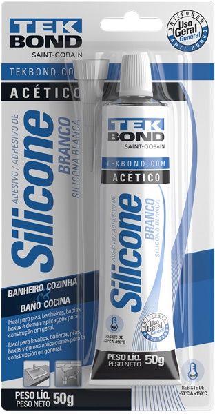 Silicone Acetico BRanco 50G Blister Tekbond