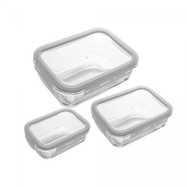 Conjunto 3 Potes Herméticos Vidro com Tam...