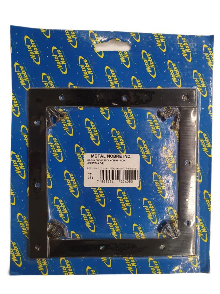 Esquadro P/ Esquadria 15Cm Preto Metal NoBRe