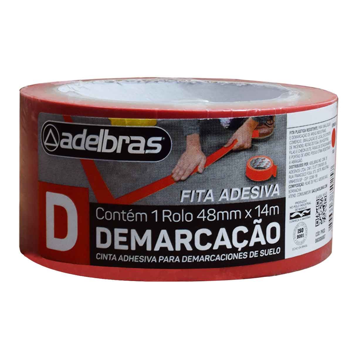 FITA P/ DEMARC VERMELHA C/ ADES 48MMX14MT...