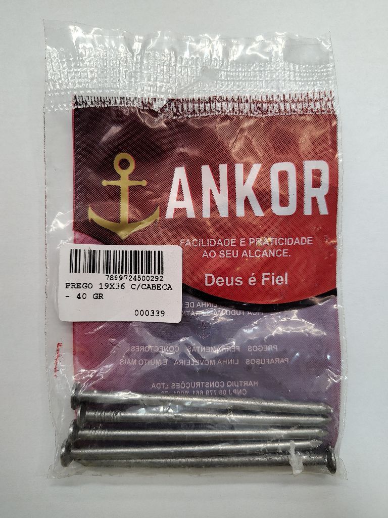 Prego Encartelado 19X36 C/C - 0339 Ankor